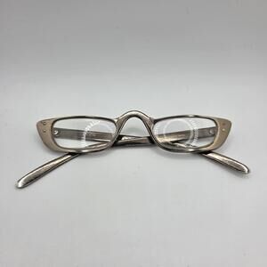VTG Understudy Cat Eye Horned Frames Silver Metal Japan Rare Imported Y2K